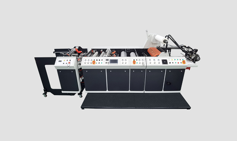 KS-600 automatic laminator with dual embossing rollers and adjustable speed